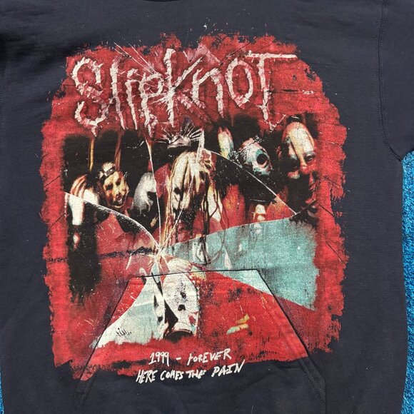 Slipknot Forever Here Comes The Pain Rock Blue Hoodie Size Small - Picture 2 of 4